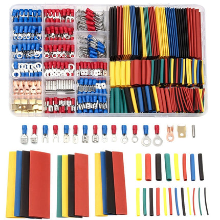 350pc Cold Crimping Terminal & 328pc Heat Shrinkable Tube Cable Repair Kit (678pc) - DealBuddy