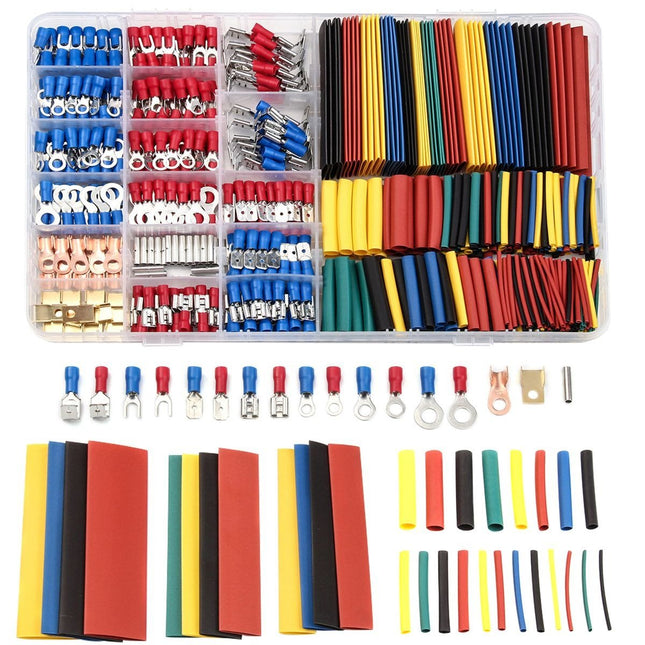 350pc Cold Crimping Terminal & 328pc Heat Shrinkable Tube Cable Repair Kit (678pc) - DealBuddy