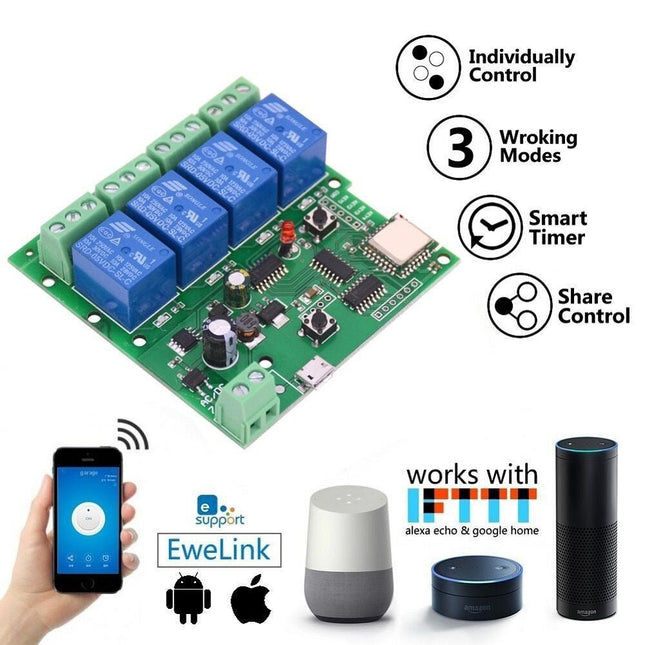 4 Way Smart Relay / Switch eWeLink - DealBuddy