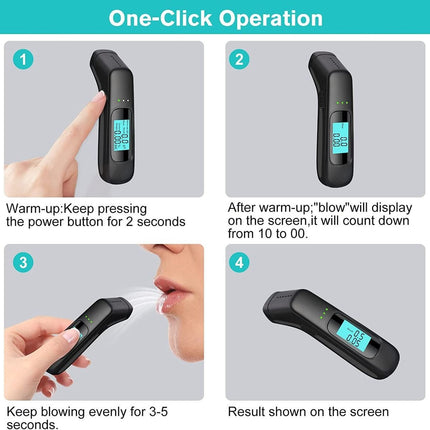 Alcohol Tester Non - Contact Breathalyzer USB Rechargeable With Screen - DealBuddy