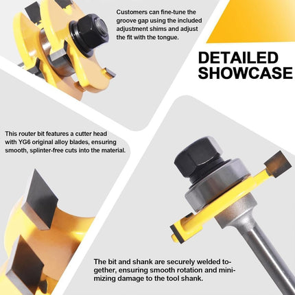 Tongue Groove Joint Router Bit 45 Degree Lock Miter Router Set 6mm Shank 3 Piece - DealBuddy