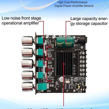 ZK - MT21 50W x 2+100W 2.1 Channel Bluetooth Digital Amplifier Module - DealBuddy